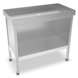 Mesa inox para marisco 1000x500x917 mm