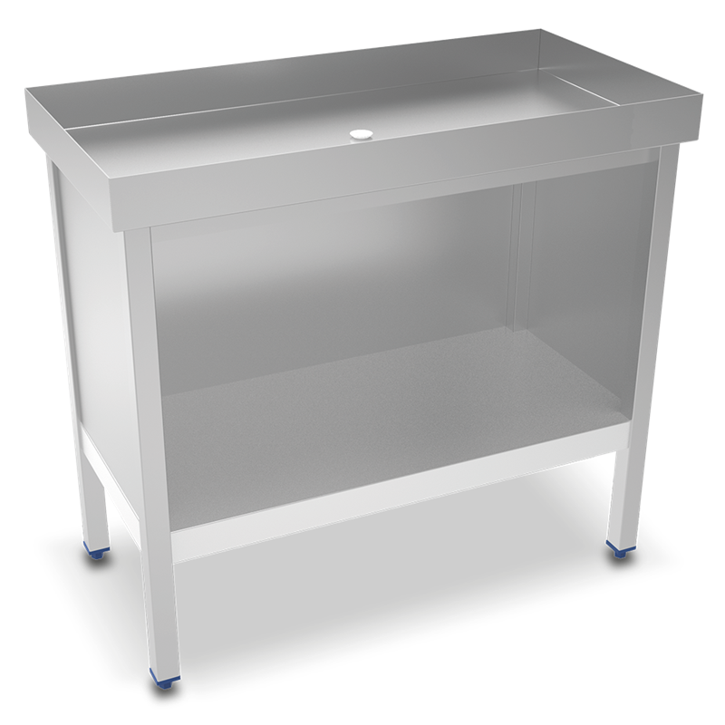 Mesa inox para marisco 1000x500x917 mm