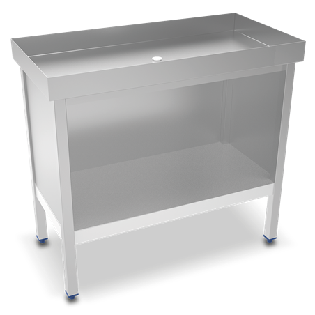Mesa inox para marisco 1000x500x917 mm
