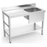 Mesa mural de Chef c/entrep. cubeta dcha. 1200x700x850 mm.