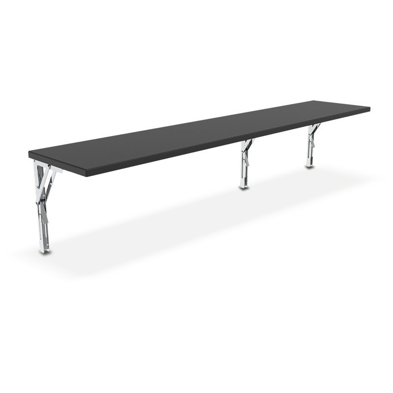 Estante abatible de fibra para punto de venta portátil de jamones 1500x300x325 mm