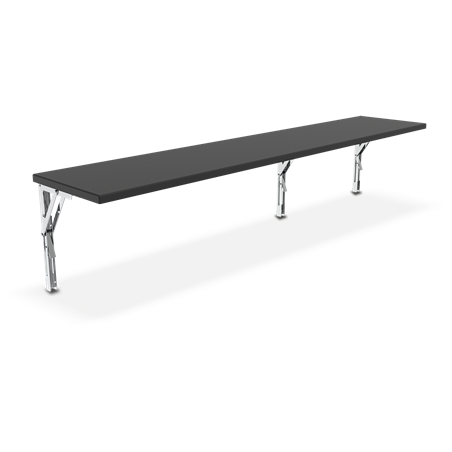 Estante abatible de fibra para punto de venta portátil de jamones 1500x300x325 mm