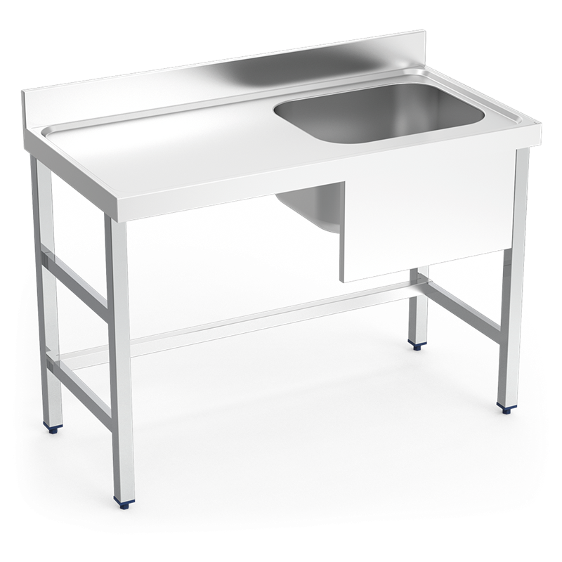 Mesa mural de Chef s/entrep. cubeta dcha. 1200x600x850 mm.