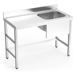 Mesa mural de Chef s/entrep. cubeta dcha. 1200x700x850 mm.