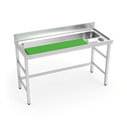 Mesa mural preparación de verduras s/entrepaño 1400x600x850 mm.