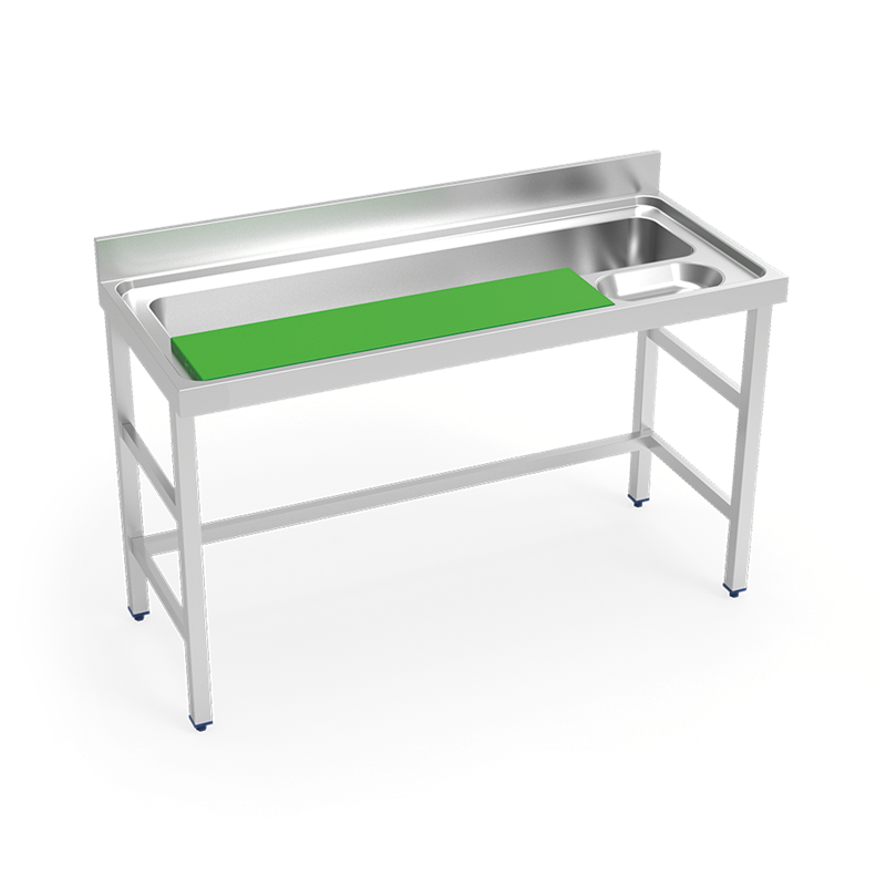 Mesa mural preparación de verduras s/entrepaño 1400x600x850 mm.