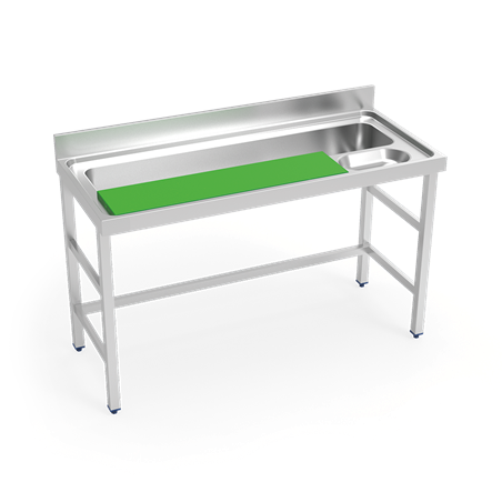 Mesa mural preparación de verduras s/entrepaño 1400x600x850 mm.
