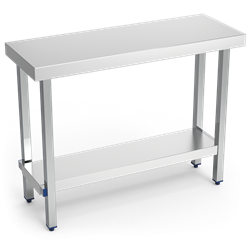 Mesa central plegable c/entrepaño 1100x400x63/860 mm.