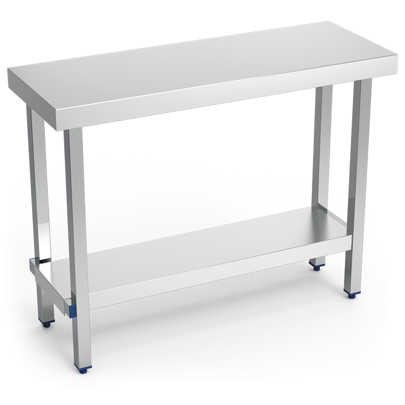 Mesa central plegable c/entrepaño 1300x400x63/860 mm.