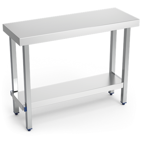 Mesa central plegable c/entrepaño 1300x400x63/860 mm.