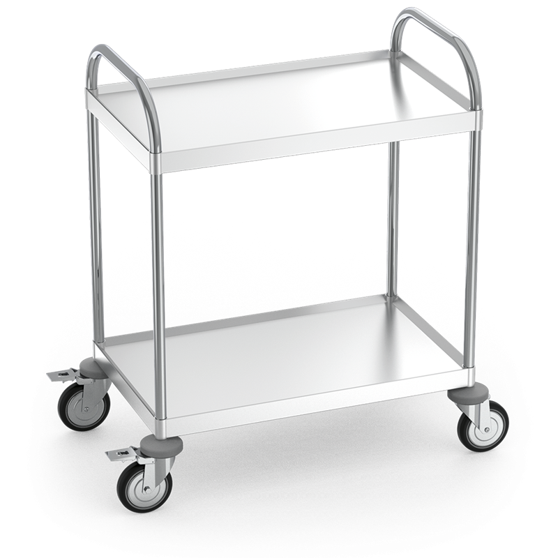 Carro de servicio con 2 entrepaños de 1035x535x975 mm.