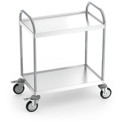 Carro de servicio con 2 entrepaños de 1235x535x975 mm.