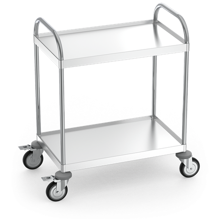 Carro de servicio con 2 entrepaños de 1235x535x975 mm.