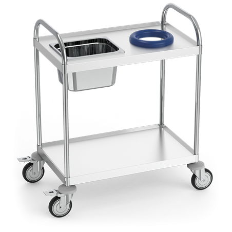 Carro de recogida con 2 entrepaños de 835x535x975 mm.