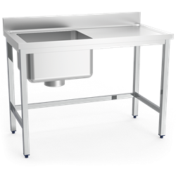 Mesa mural especial escayola cubeta izda s/entrep 1200x600x850 mm.