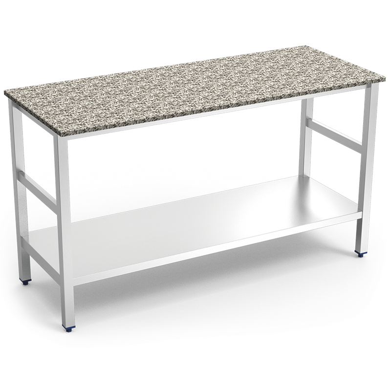 Isla de cocina inox con encimera de granito 1000x600x870 mm