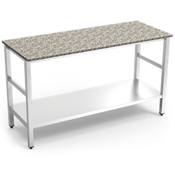 Isla de cocina inox con encimera de granito 1500x600x870 mm