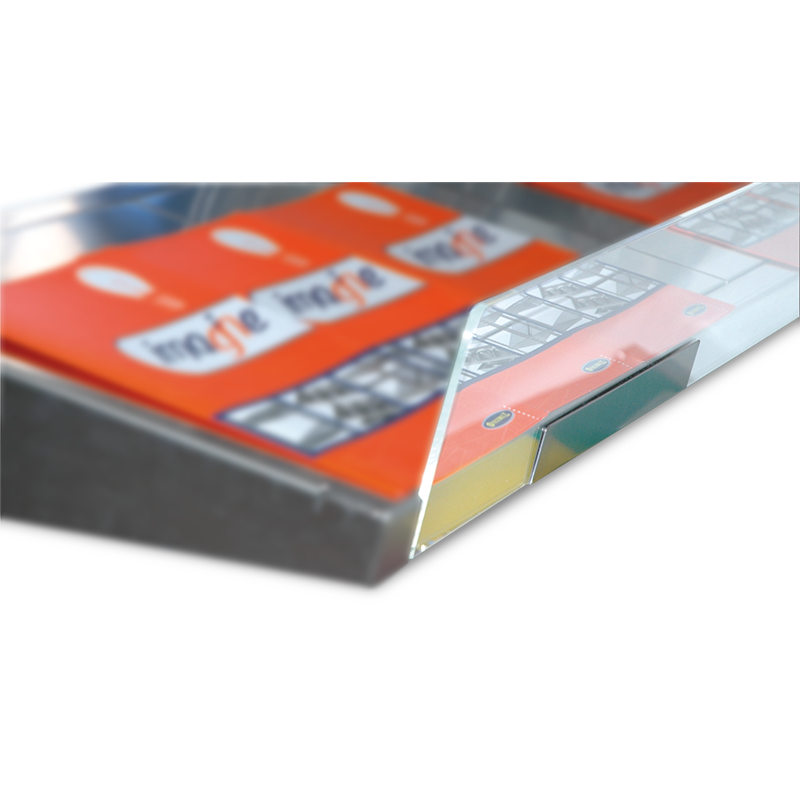 Peto de metracrilato Imagine 650 mm. con sujeciones inox.