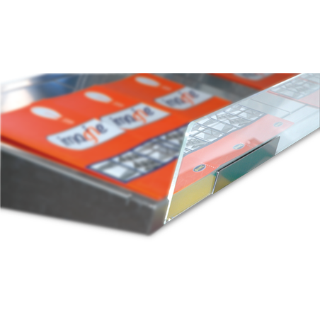 Peto de metacrilato Imagine de 1060 mm. con sujeciones inox.