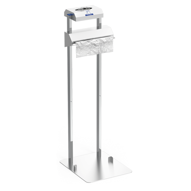 Conjunto dispensador de guantes y bolsas en rollo