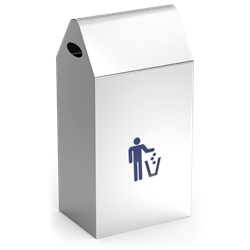 Papelera basculante en acero inox. 350x250x680 mm.