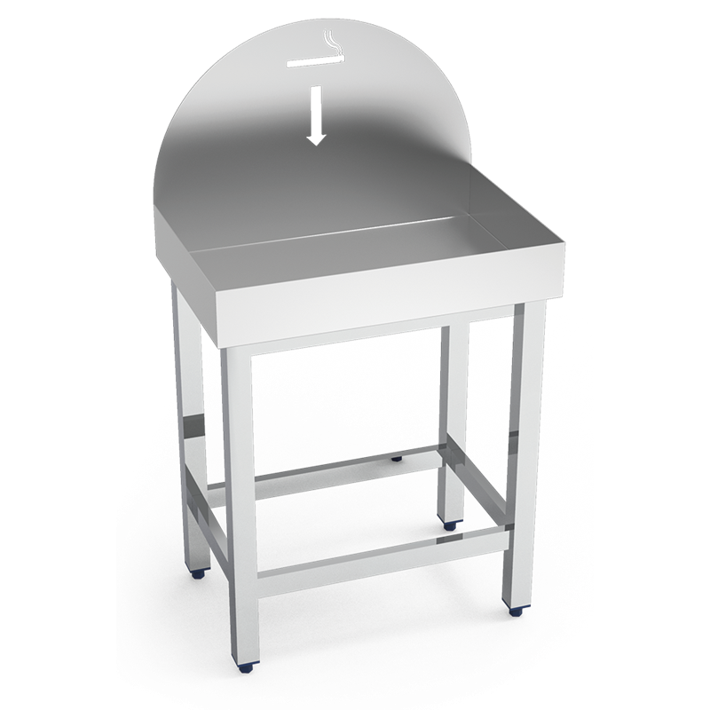 Cenicero inoxidable gran capacidad 600x400x750 mm.