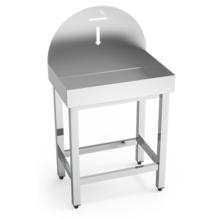 Cenicero inoxidable gran capacidad 600x400x750 mm.