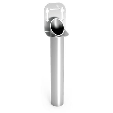 Cenicero mural para espacios reducidos 60x60x298 mm.