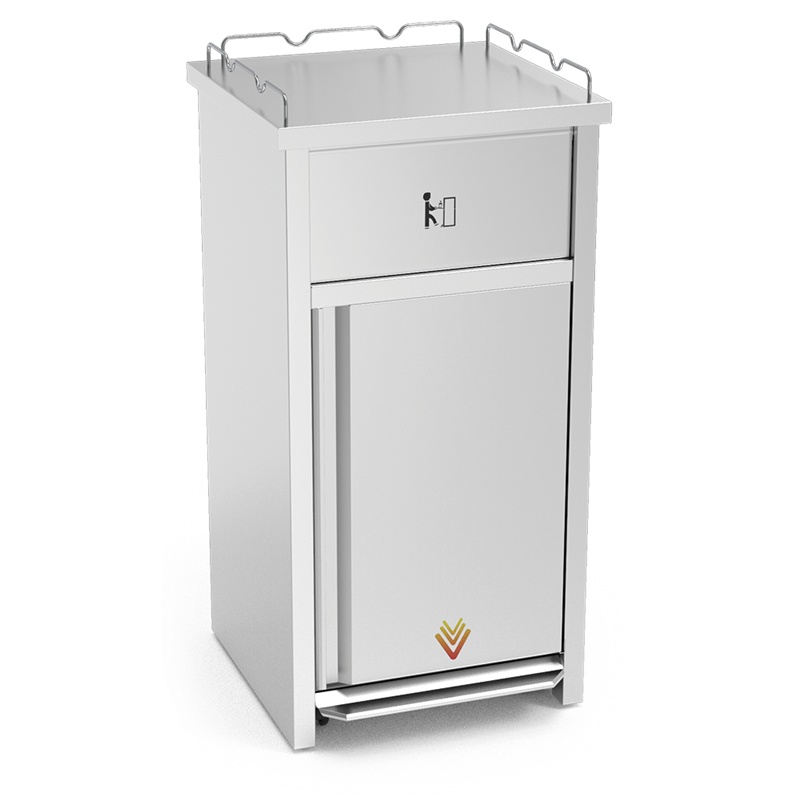 Contenedor para vaciado de bandejas de comida rápida