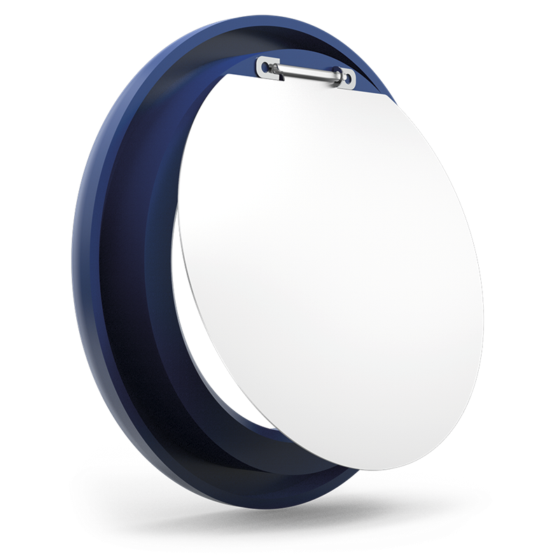 Conjunto de aro y trampilla color azul para contenedor