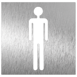 Pictograma inoxidable "Aseo Hombre" 120x120x1.5 mm.