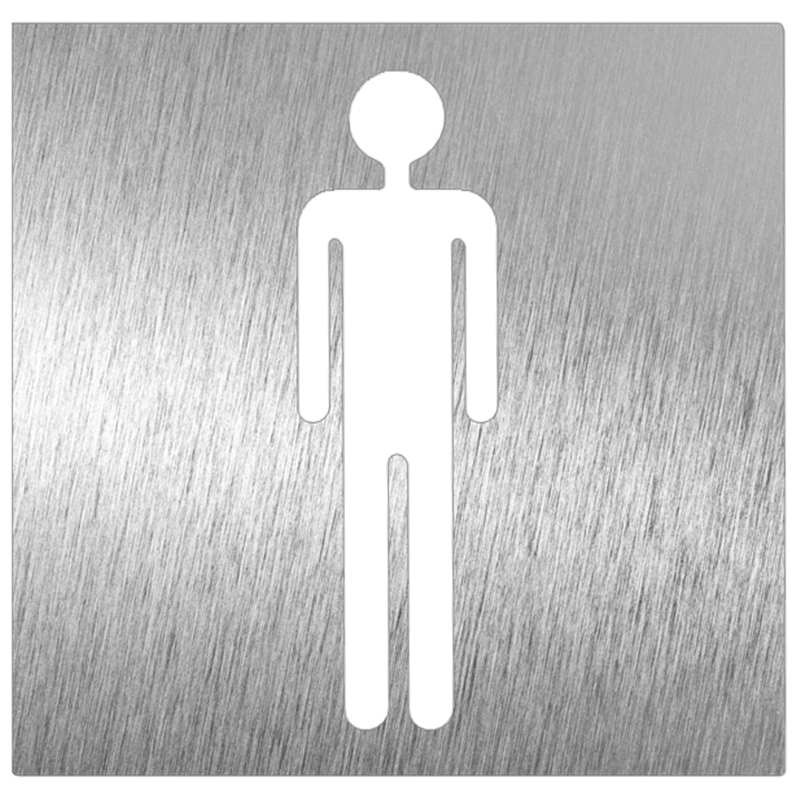 Pictograma inoxidable "Aseo Hombre" 120x120x1.5 mm.