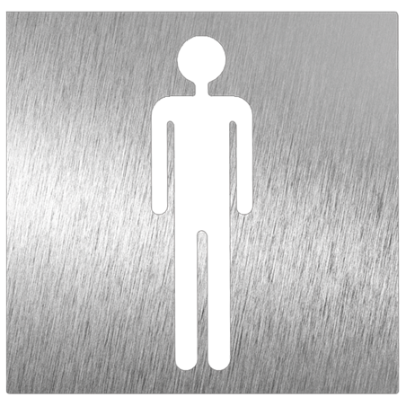 Pictograma inoxidable "Aseo Hombre" 120x120x1.5 mm.