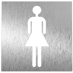 Pictograma inoxidable "Aseo Mujer" 120x120x1.5 mm.