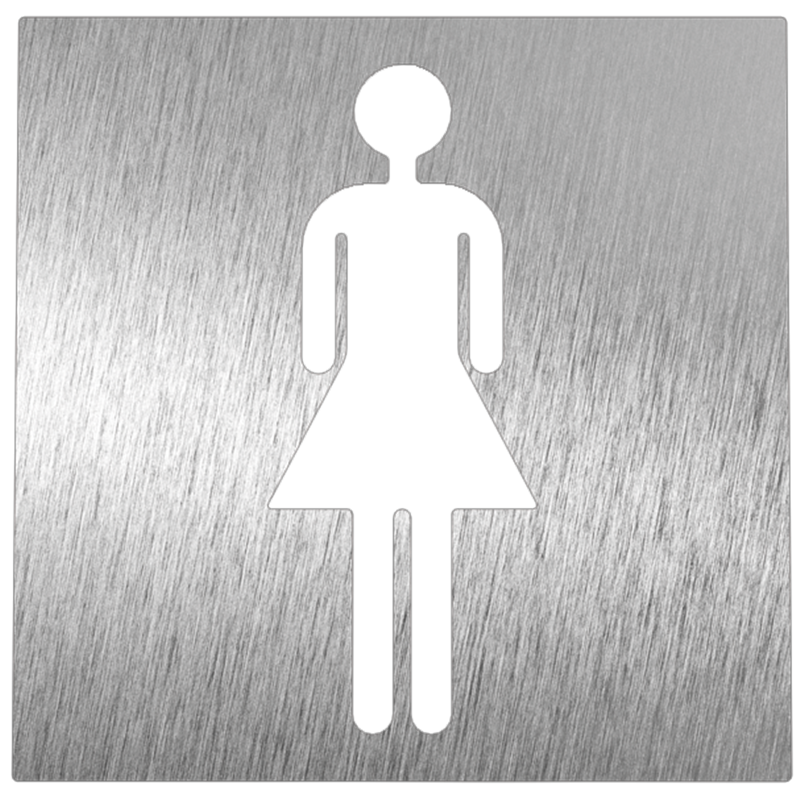 Pictograma inoxidable "Aseo Mujer" 120x120x1.5 mm.