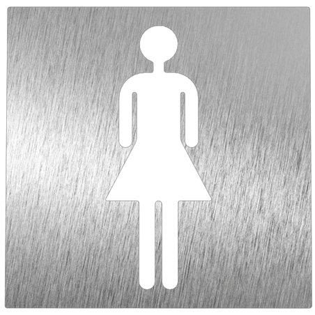 Pictograma inoxidable "Aseo Mujer" 120x120x1.5 mm.