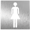 Pictograma inoxidable "Aseo Mujer" 120x120x1.5 mm.