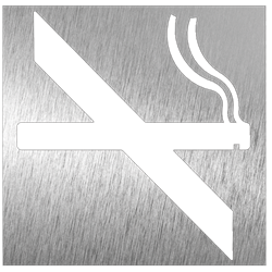 Pictograma inoxidable "Prohibido Fumar" 120x120x1.5 mm.