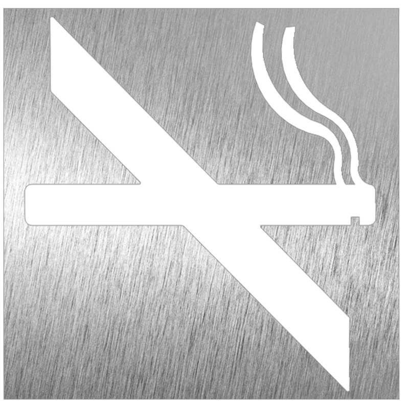 Pictograma inoxidable "Prohibido Fumar" 120x120x1.5 mm.