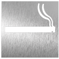 Pictograma inoxidable "Permitido Fumar" 120x120x1.5 mm.