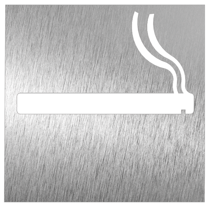 Pictograma inoxidable "Permitido Fumar" 120x120x1.5 mm.