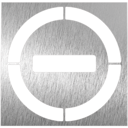 Pictograma inoxidable "Prohibido" 120x120x1.5 mm.