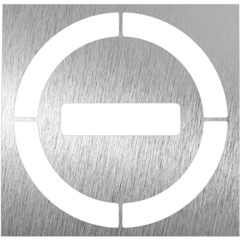 Pictograma inoxidable "Prohibido" 120x120x1.5 mm.