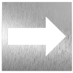 Pictograma inoxidable "Dirección" 120x120x1.5 mm.