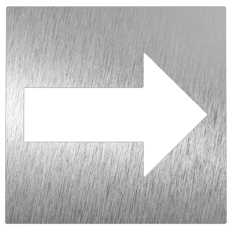 Pictograma inoxidable "Dirección" 120x120x1.5 mm.