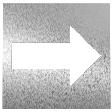 Pictograma inoxidable "Dirección" 120x120x1.5 mm.