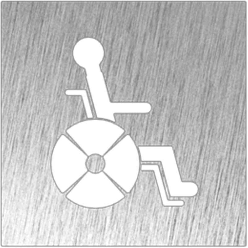 Pictograma inoxidable "Discapacitado" 120x120x1.5 mm