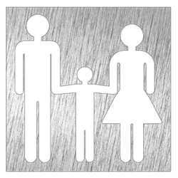 Pictograma inoxidable "Aseo familiar" 120x120x1.5 mm