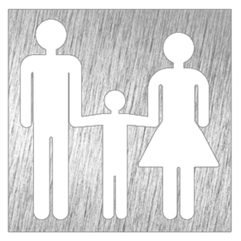 Pictograma inoxidable "Aseo familiar" 120x120x1.5 mm