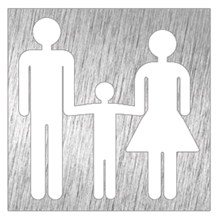 Pictograma inoxidable "Aseo familiar" 120x120x1.5 mm
